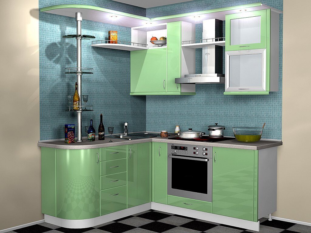 угловой кухонный гарнитур для маленькой кухни размеры